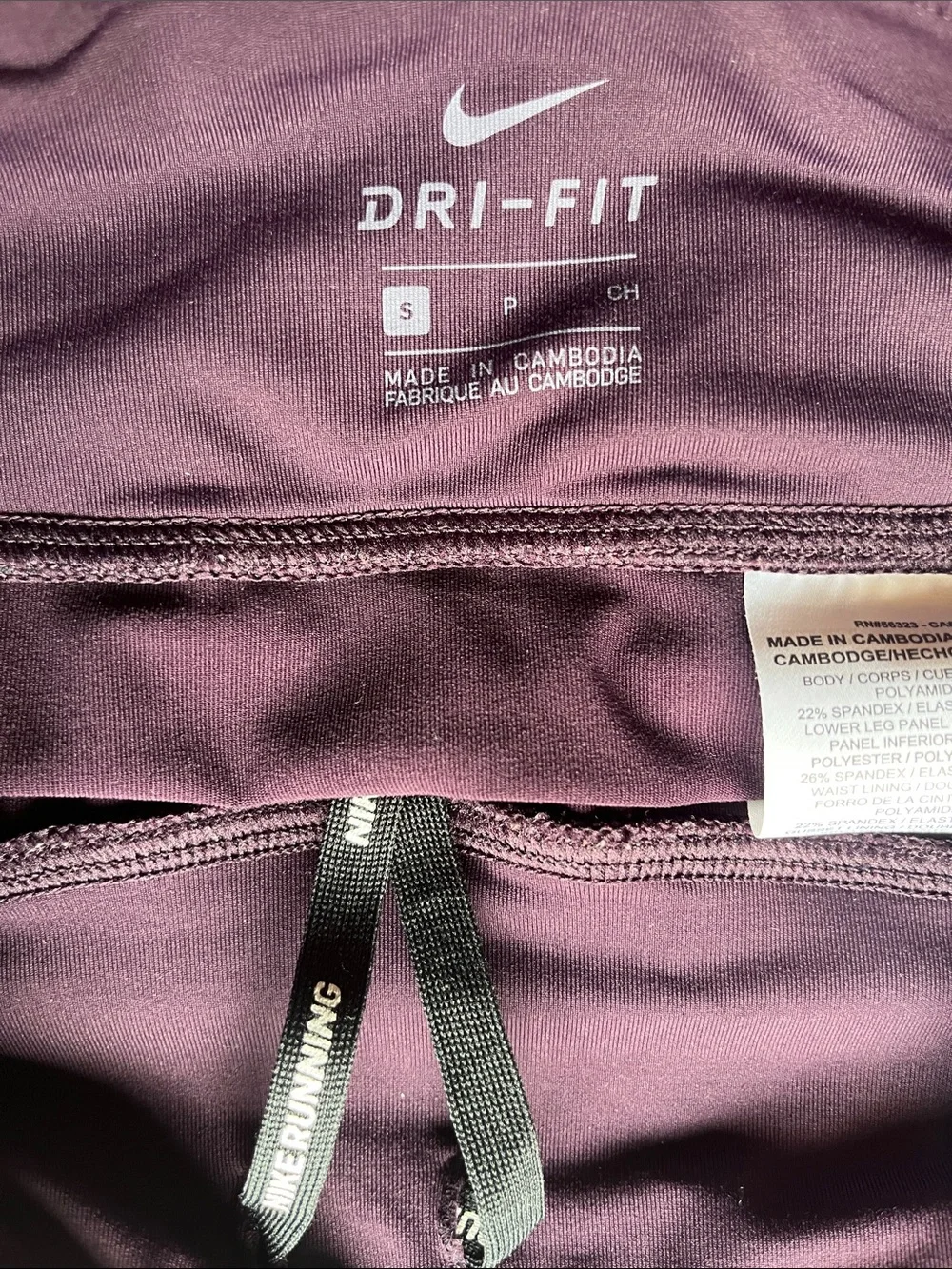 Nike Running Dri-Fit Sheer Full Length Leggings Athletic Purple S